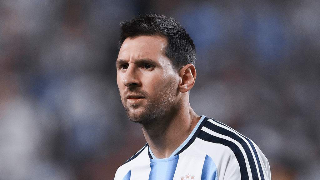 Lionel Messi sous le maillot de l'Argentine lors de la Coupe du Monde de football.