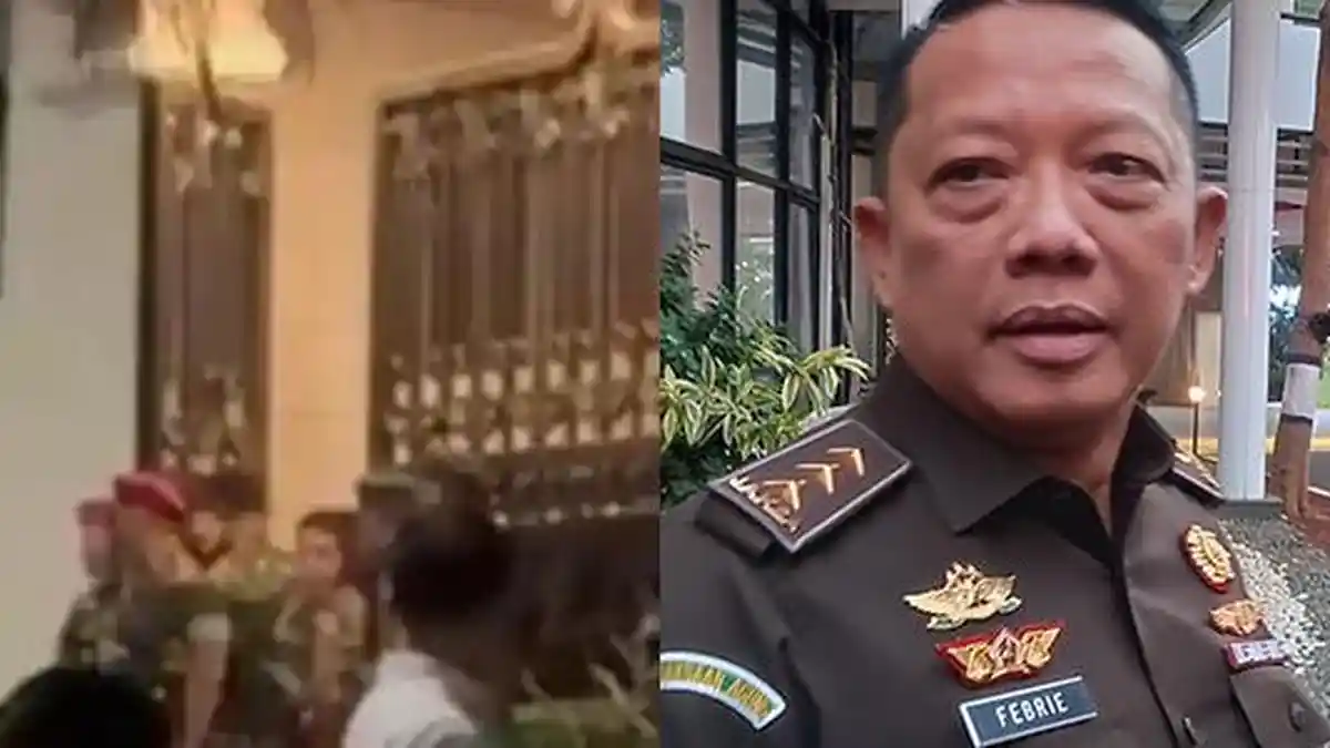 Des soldats du TNI montent la garde devant la maison de Febrie Ardiansyah à Jakarta