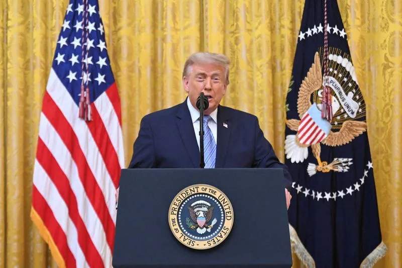 Donald Trump lors de son allocution sur l'ingérence de la Chine dans les élections américaines