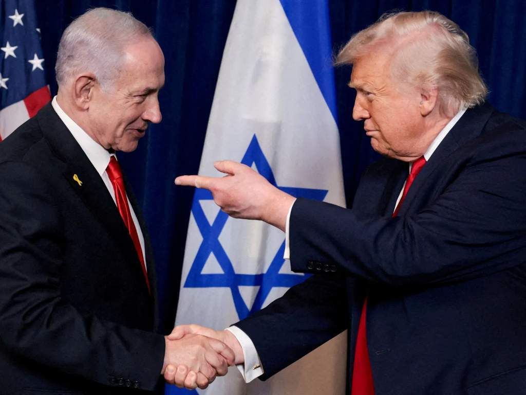 Donald Trump et Benjamin Netanyahu lors d'une rencontre officielle.
